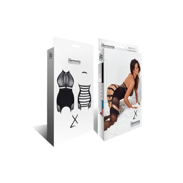 Schwarzes Straps-Kleid Lxpriscila001 von Demoniq Ladyx kaufen | Fesselliebe