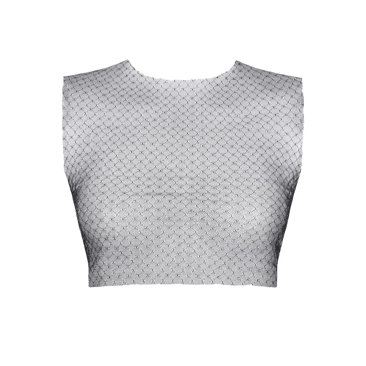 Schwarz/Silbernes Top Storsola001 von Demoniq Silver Touch Collection kaufen | Fesselliebe