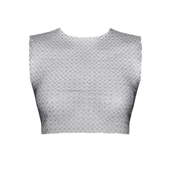 Schwarz/Silbernes Top Storsola001 von Demoniq Silver Touch Collection kaufen | Fesselliebe