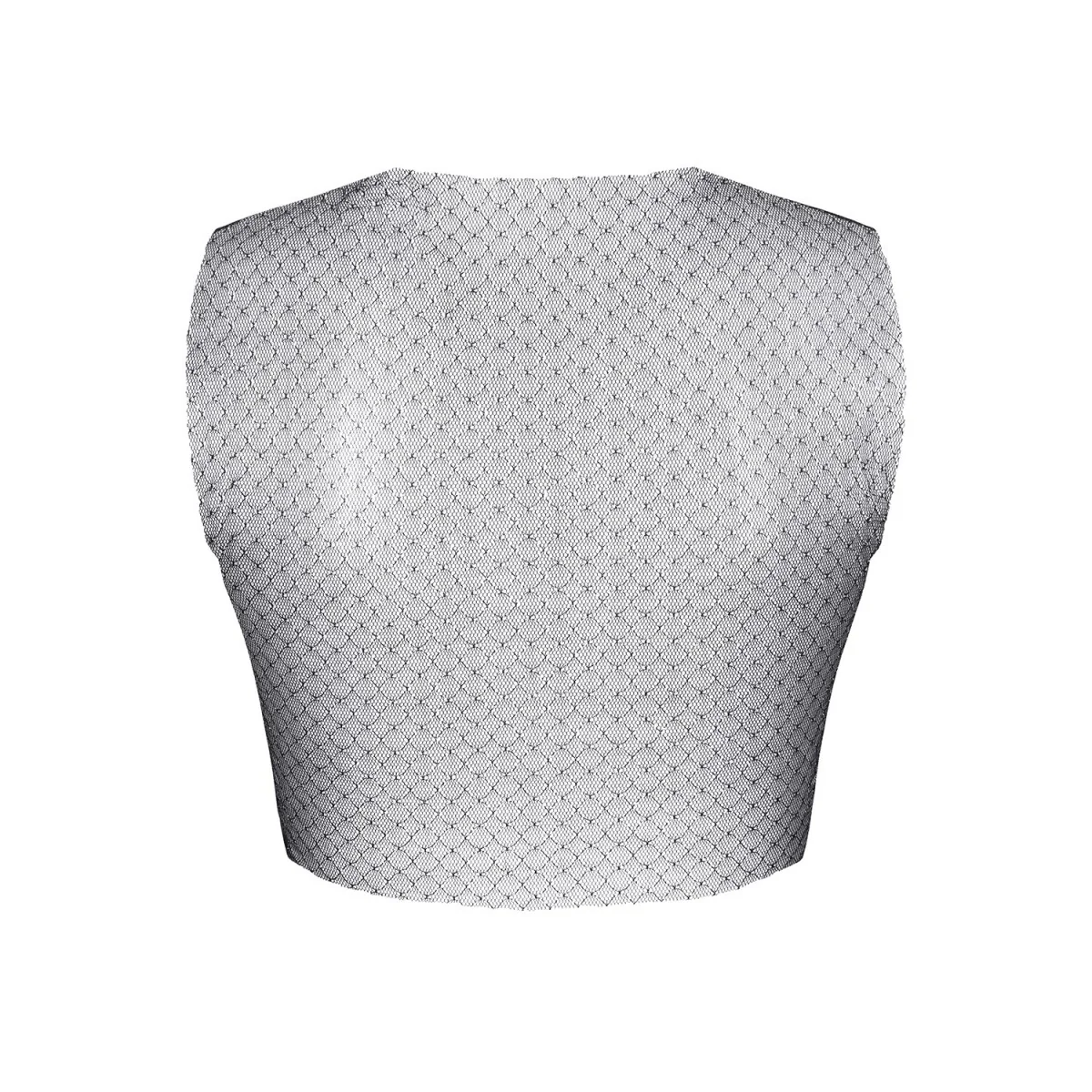 Schwarz/Silbernes Top Storsola001 von Demoniq Silver Touch Collection kaufen | Fesselliebe