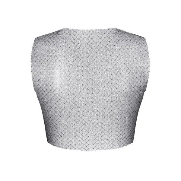 Schwarz/Silbernes Top Storsola001 von Demoniq Silver Touch Collection kaufen | Fesselliebe