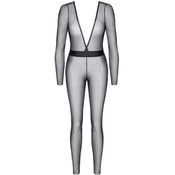 Schwarz/Silbernes Jumpsuit Stedvige001 von Demoniq Silver Touch Collection kaufen | Fesselliebe