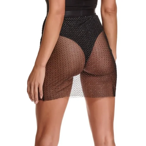 Schwarz/Silberner Minirock Stginevra001 von Demoniq Silver Touch Collection kaufen | Fesselliebe