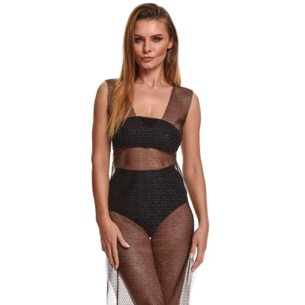 Schwarz/Silbernes Kleid Stiolanda001 von Demoniq Silver Touch Collection kaufen | Fesselliebe