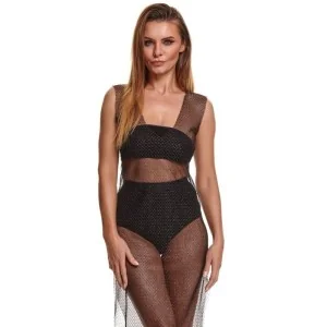 Schwarz/Silbernes Kleid Stiolanda001 von Demoniq Silver Touch Collection kaufen | Fesselliebe