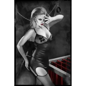 Schwarzes Strapskleid Dderis001 von Demoniq Dark Desire Collection kaufen | Fesselliebe