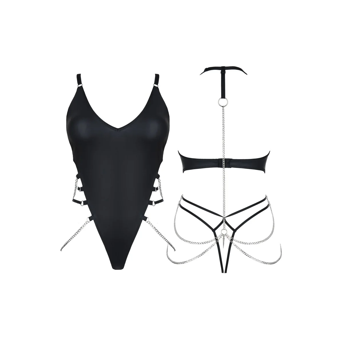 Schwarzer Ketten-Body Ddlitai001 von Demoniq Dark Desire Collection kaufen | Fesselliebe