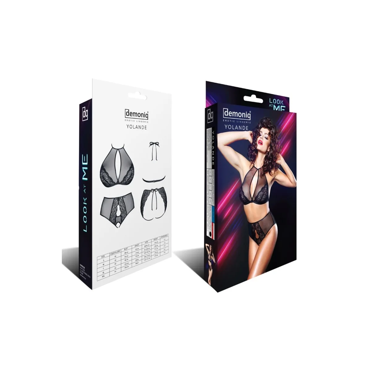 Schwarzes Set Yolande von Demoniq Look At Me Collection kaufen | Fesselliebe