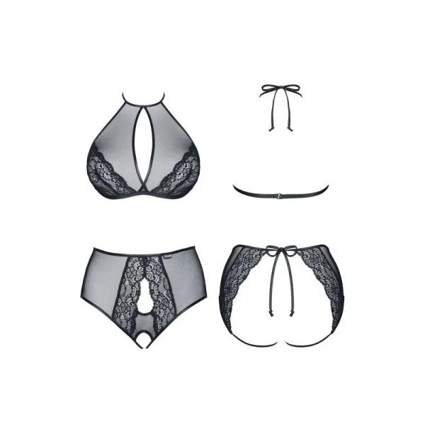 Schwarzes Set Yolande von Demoniq Look At Me Collection kaufen | Fesselliebe