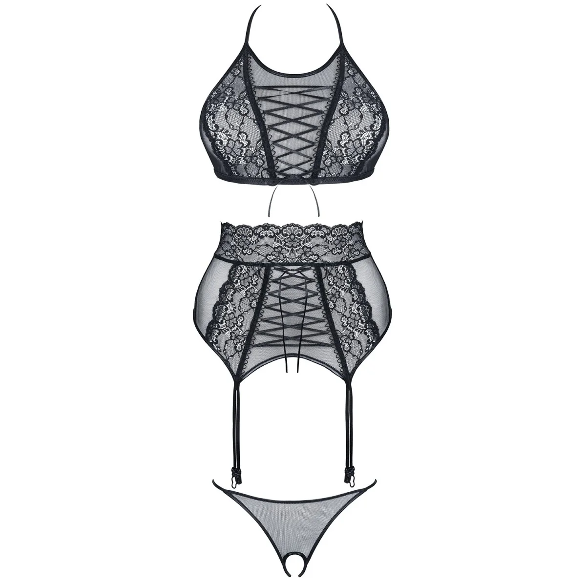 Schwarzes Set Vanda von Demoniq Look At Me Collection kaufen | Fesselliebe