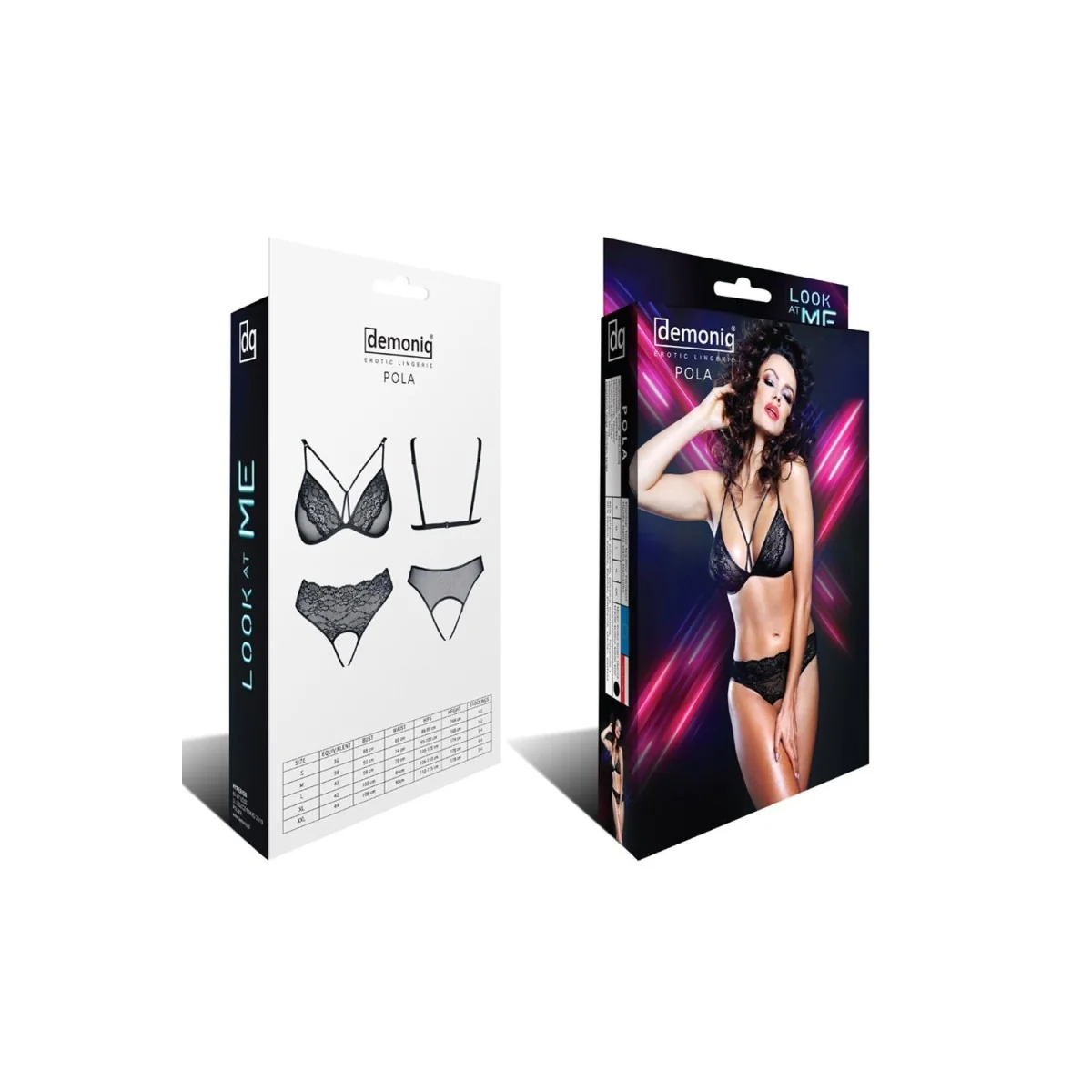 Schwarzes Set Pola von Demoniq Look At Me Collection kaufen | Fesselliebe