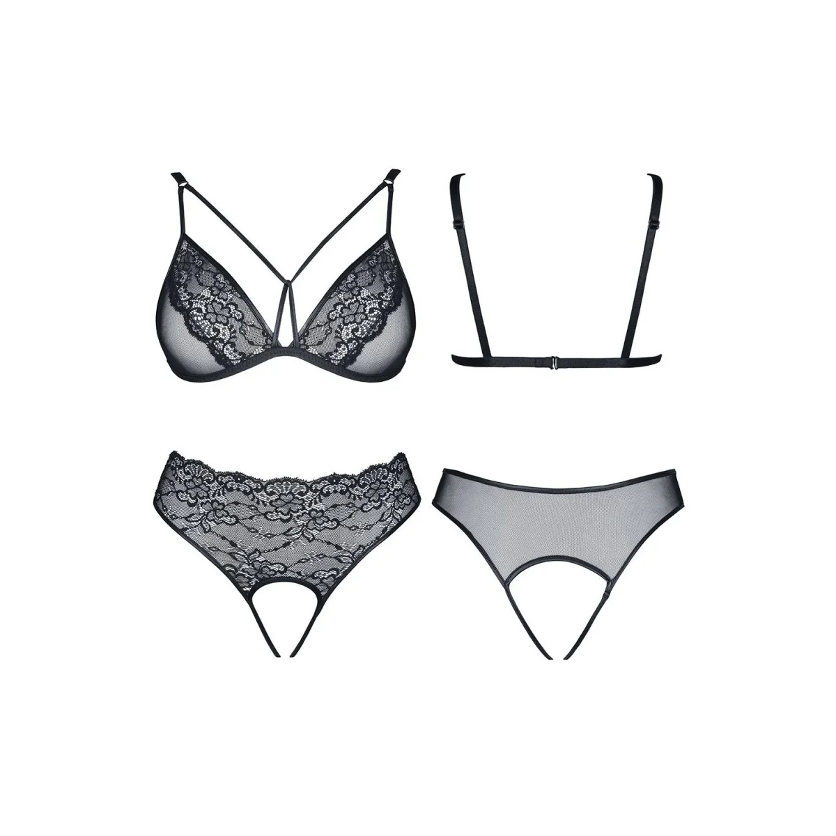 Schwarzes Set Pola von Demoniq Look At Me Collection kaufen | Fesselliebe