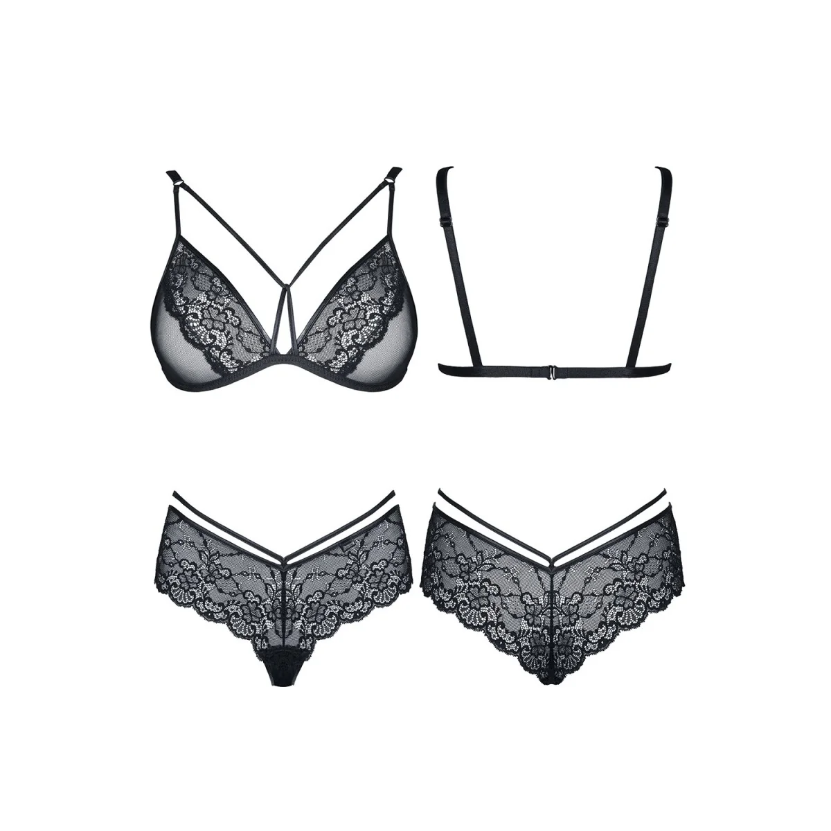 Schwarzes Set Grace von Demoniq Look At Me Collection kaufen | Fesselliebe