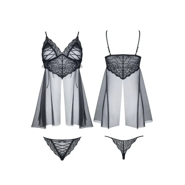 Schwarzes Babydoll Clotilde von Demoniq Look At Me Collection kaufen | Fesselliebe