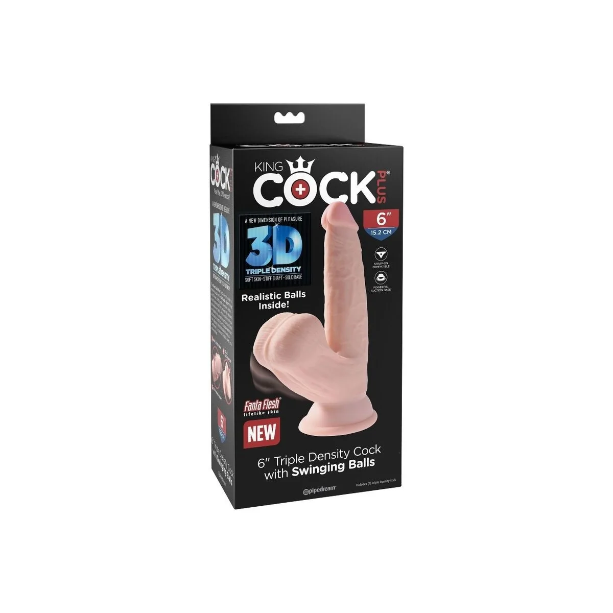 Plus 3d Dildo Swinging Balls 12.7 cm von King Cock Plus kaufen | Fesselliebe