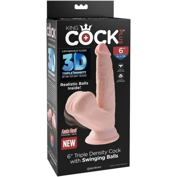 Plus 3d Dildo Swinging Balls 12.7 cm von King Cock Plus kaufen | Fesselliebe