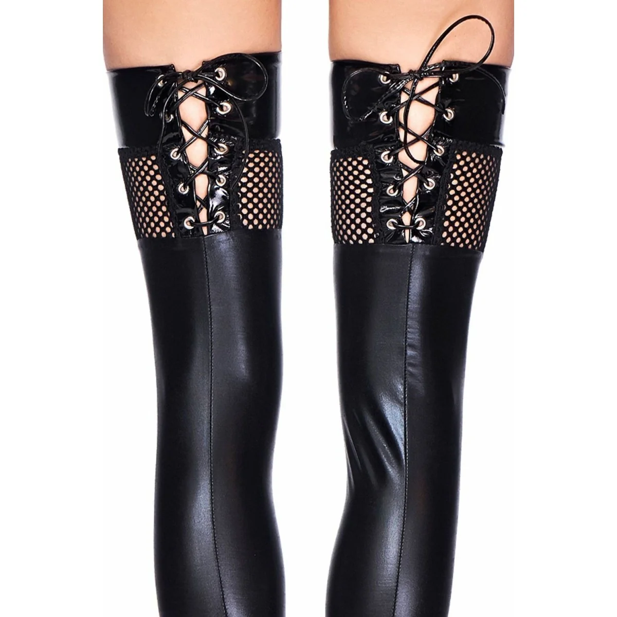 Schwarze Straps-Strümpfe Tobati von 7-Heaven kaufen | Fesselliebe