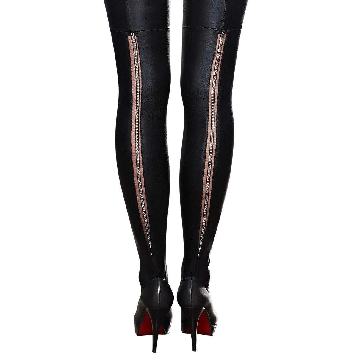 Schwarze Straps-Strümpfe A0190 von 7-Heaven kaufen | Fesselliebe