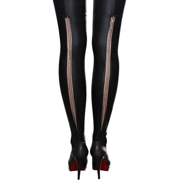 Schwarze Straps-Strümpfe A0190 von 7-Heaven kaufen | Fesselliebe