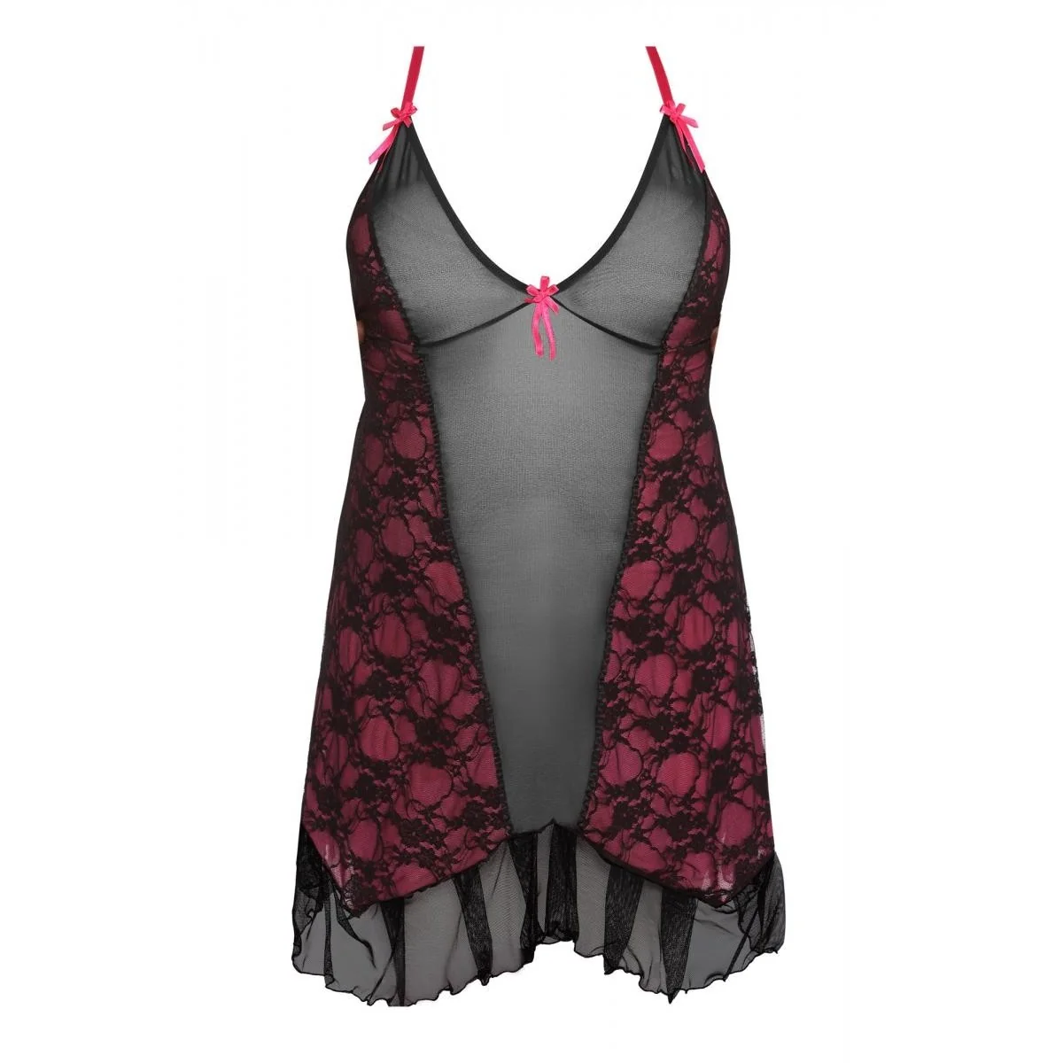 Schwarz/Pinkes Chemise Aa051980 von Anais Apparel Plus Size kaufen | Fesselliebe