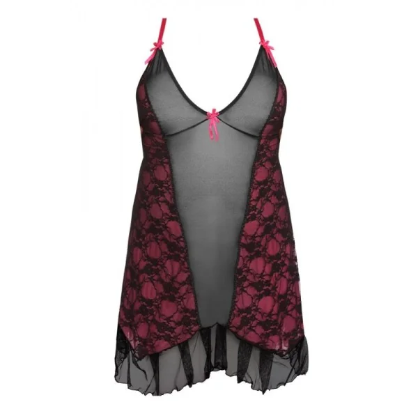Schwarz/Pinkes Chemise Aa051980 von Anais Apparel Plus Size kaufen | Fesselliebe