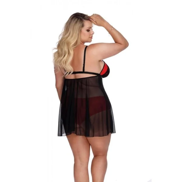 Schwarz/Rotes Babydoll Aa052937 von Anais Apparel Plus Size kaufen | Fesselliebe