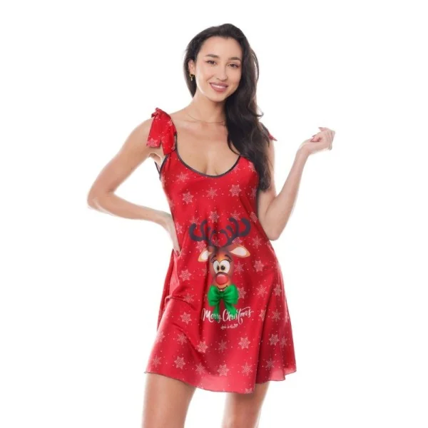 Rotes Weihnachtskleid mit Rentier von Anais Apparel kaufen | Fesselliebe