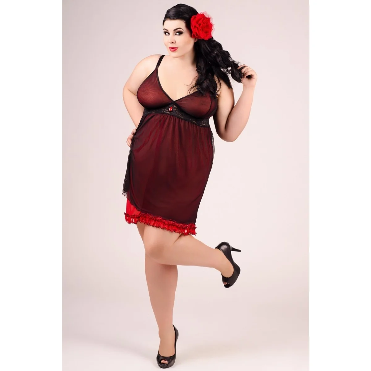 Schwarz/Rotes Chemise E/2011 von Andalea Dessous kaufen | Fesselliebe