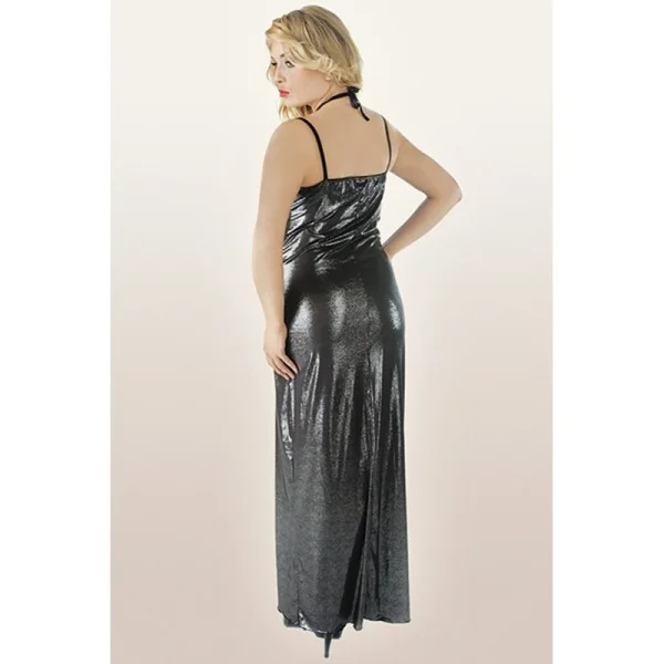 Langes Silbernes Wetlook-Kleid M/1069 von Andalea kaufen | Fesselliebe