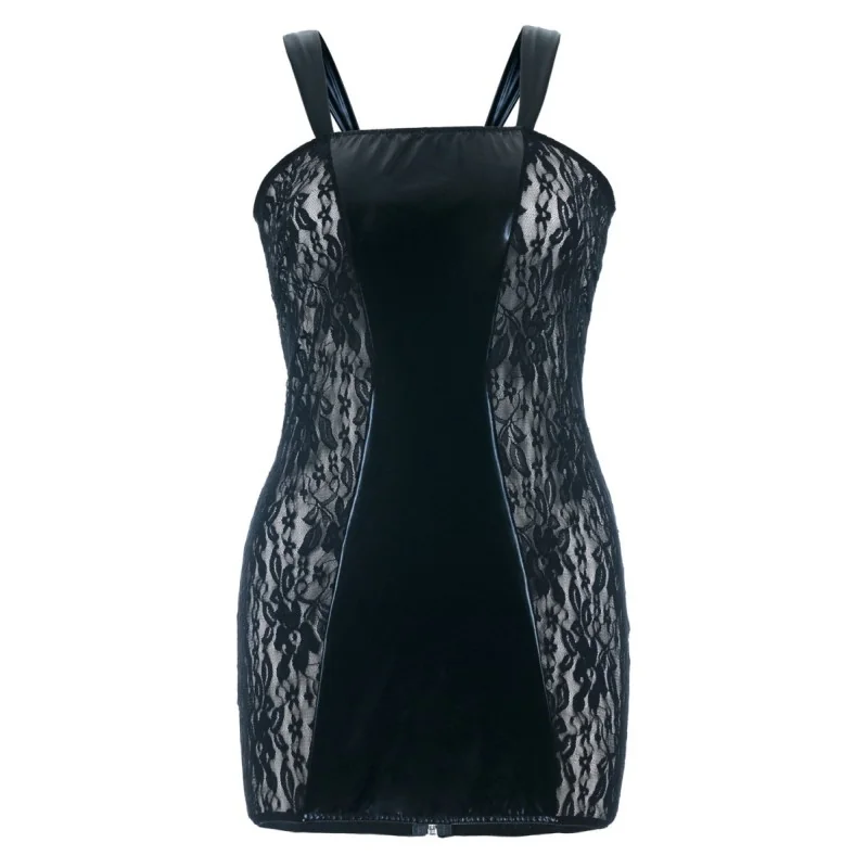 Schwarzes Wetlook Chemise Sb/1004 Sexy Base Kollektion By Andalea kaufen | Fesselliebe