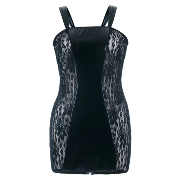 Schwarzes Wetlook Chemise Sb/1004 Sexy Base Kollektion By Andalea kaufen | Fesselliebe