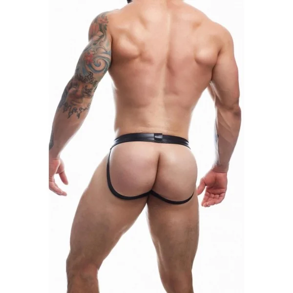 Schwarzer Wetlook Jockstrap BL4CK05 von Cut4Men kaufen | Fesselliebe