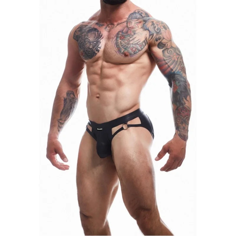 Schwarzer Wetlook Jockstrap BL4CK02 von Cut4Men kaufen | Fesselliebe