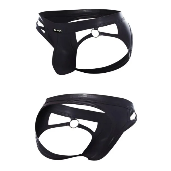 Schwarzer Wetlook Jockstrap BL4CK02 von Cut4Men kaufen | Fesselliebe