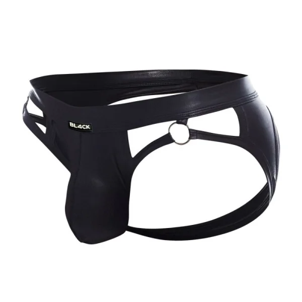 Schwarzer Wetlook Jockstrap BL4CK02 von Cut4Men kaufen | Fesselliebe