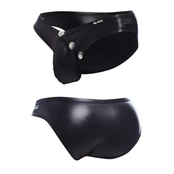 Schwarzer Wetlook Slip BL4CK01 von Cut4Men kaufen | Fesselliebe