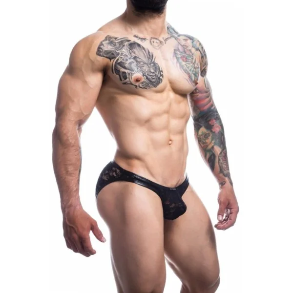 Schwarzer Bikini Bulge Slip L4CE01 von Cut4Men kaufen | Fesselliebe