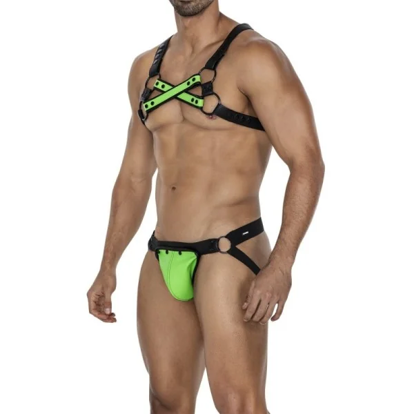 Schwarz/neongrüner Brust-Harness 06 von Cut4Men kaufen | Fesselliebe