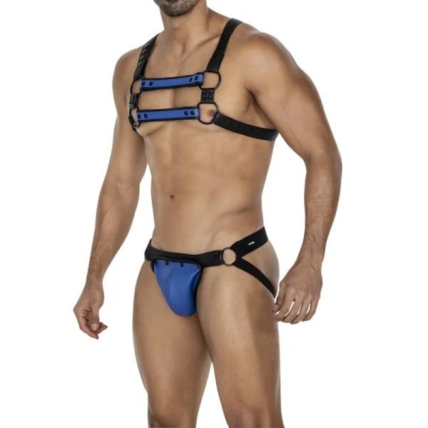 Schwarz/blauer Brust-Harness 06 von Cut4Men kaufen | Fesselliebe