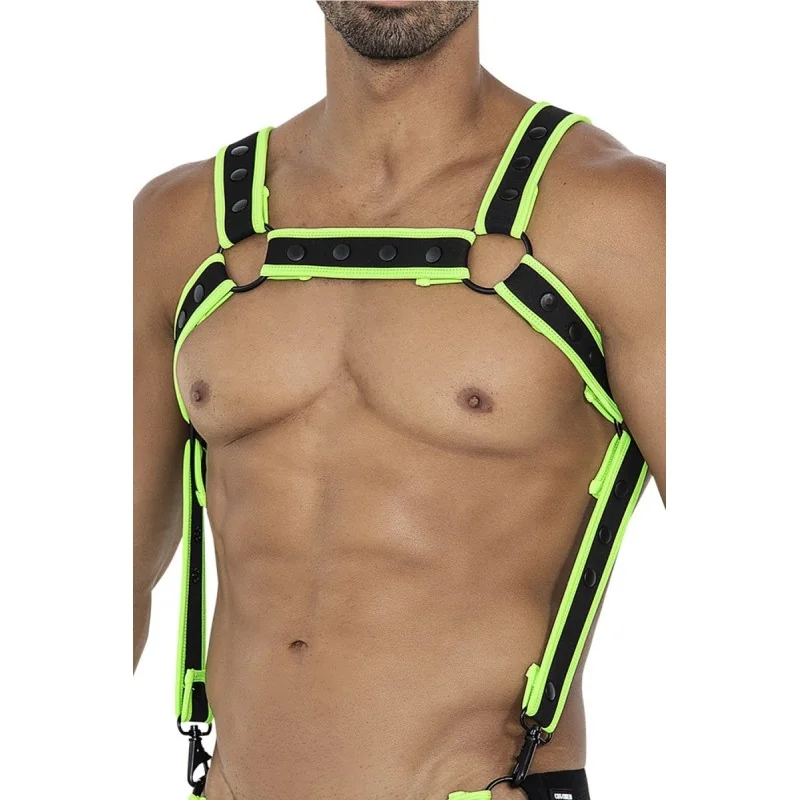 Schwarz/grüner Brust-Harness 05 von Cut4Men kaufen | Fesselliebe