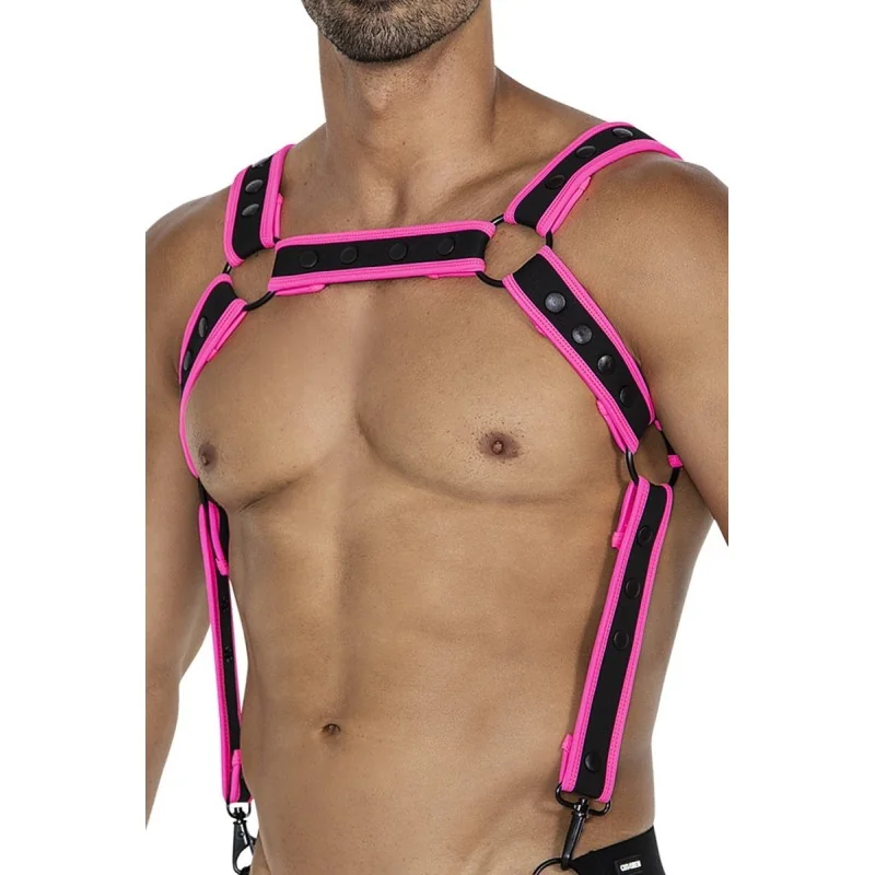 Schwarz/pinker Brust-Harness 05 von Cut4Men kaufen | Fesselliebe