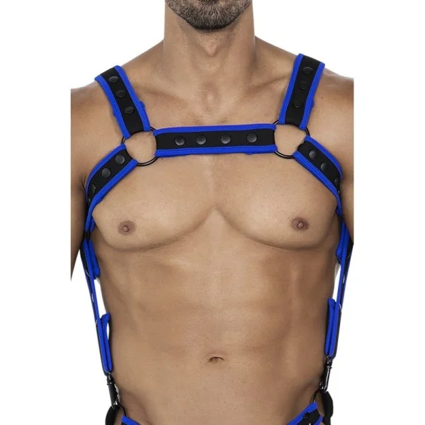 SCHWARZ/NEOBLAUER BRUST-HARNESS 05 VON CUT4MEN