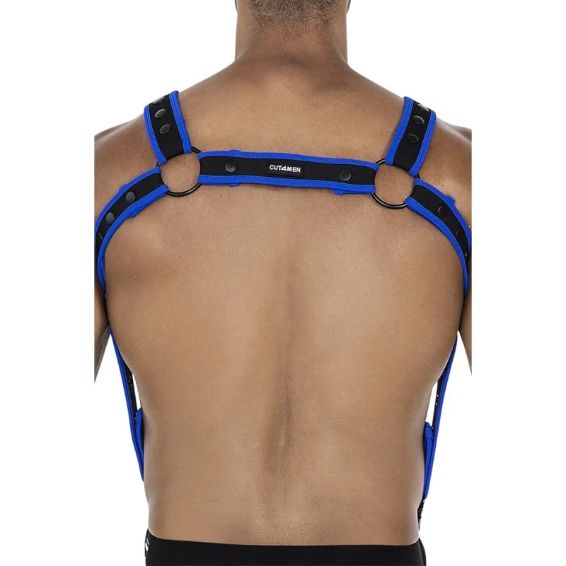 SCHWARZ/NEOBLAUER BRUST-HARNESS 05 VON CUT4MEN 2
