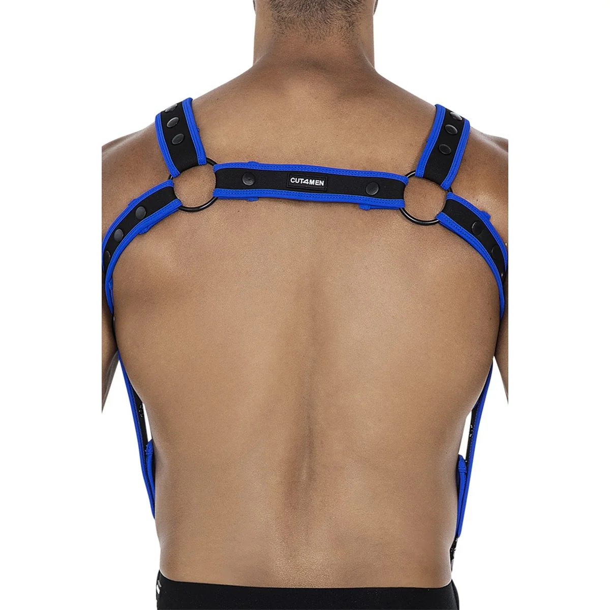 SCHWARZ/NEOBLAUER BRUST-HARNESS 05 VON CUT4MEN