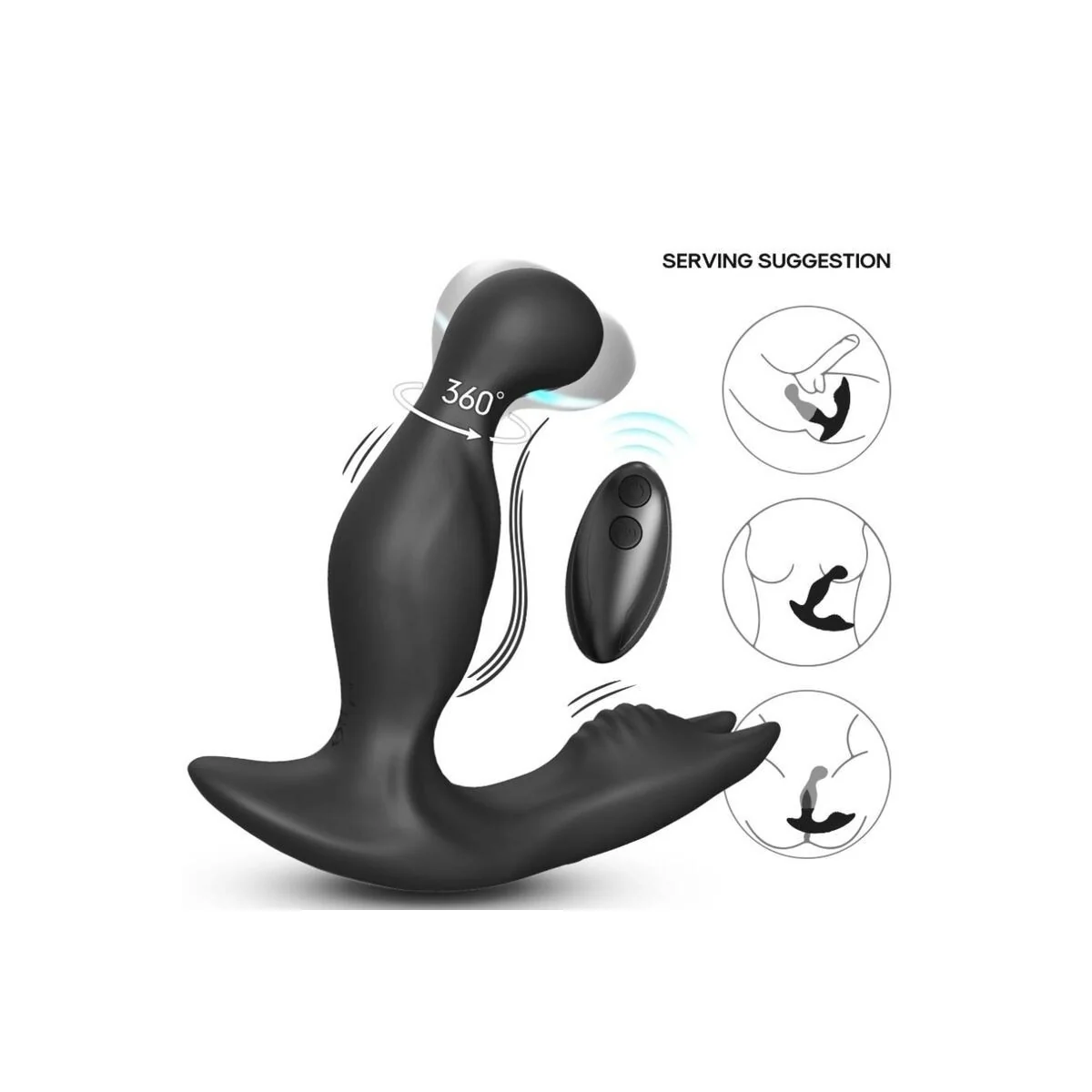 Bat King Vibrator Anal Prostata Rotator mit Fernbedienung Schwarz von Armony Anal kaufen | Fesselliebe