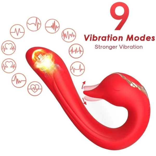 Delfin Vibrator Multiposition & Wärmeeffekt Rot von Armony Vibrators kaufen | Fesselliebe
