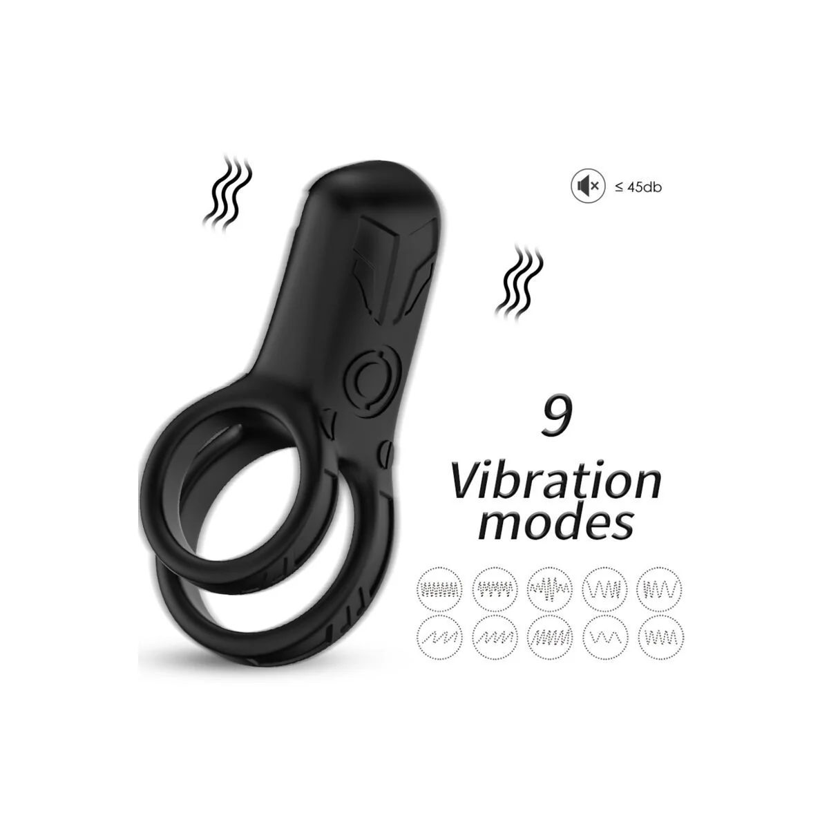 Doppelringvibrator Schwarz von Armony For Him kaufen | Fesselliebe