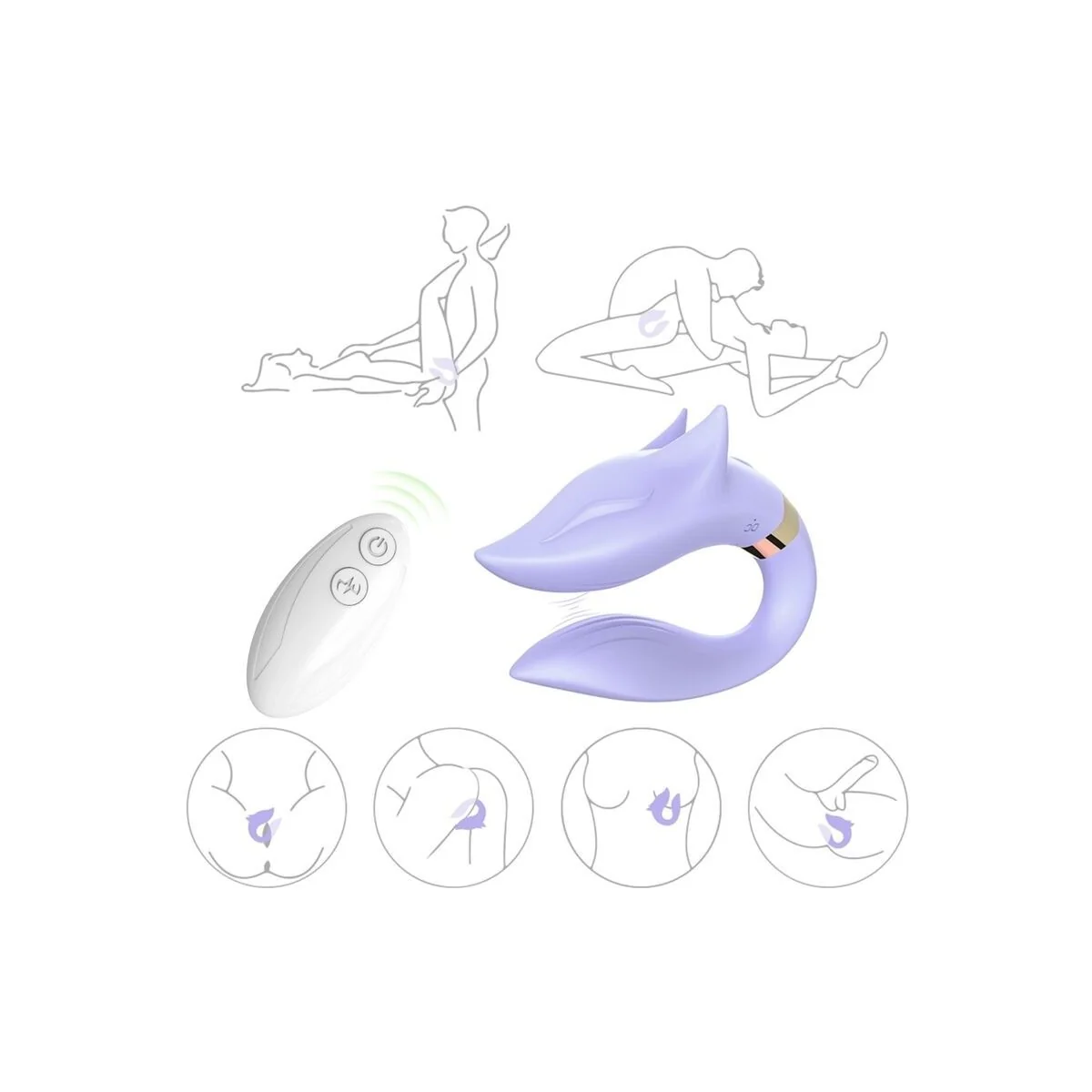 Fox Vibrator für Paare, mit Fernbedienung, Lila von Armony For Couples kaufen | Fesselliebe