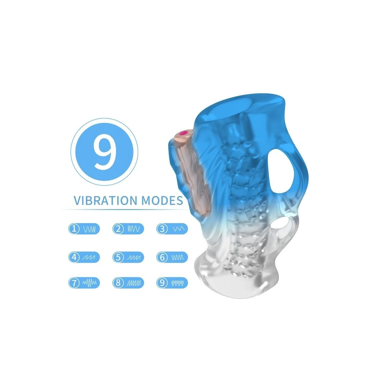 Masturbator Finger & Vibrator Blauer Gradient von Armony For Him kaufen | Fesselliebe