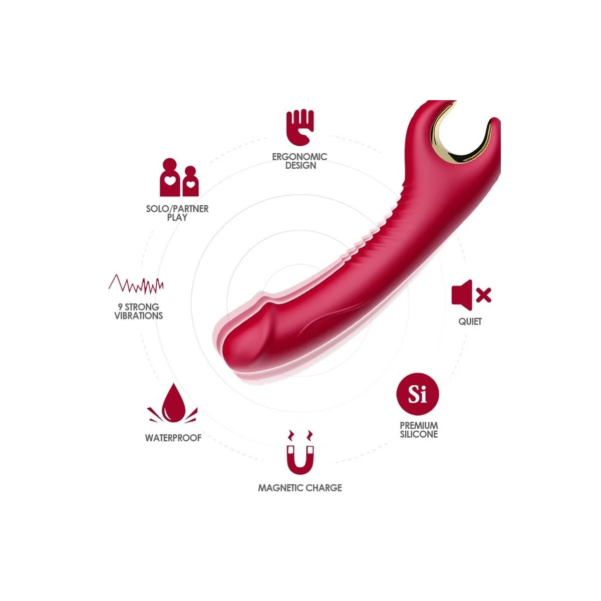 Prince Dildo Vibrator & Rotator Rot von Armony Vibrators kaufen | Fesselliebe